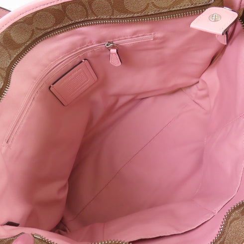 COACH SHW Tote Bag Shoulder Bag Coated Canvas L1779-F58292 Brown Pink