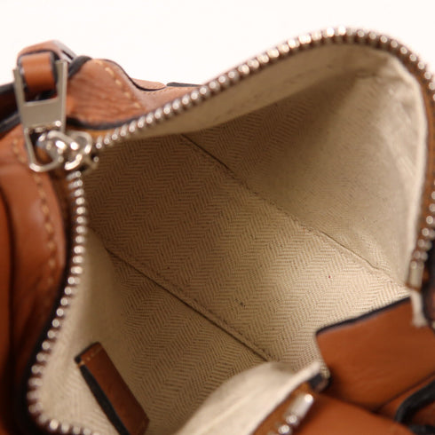 LOEWE SHW Nano Puzzle Chain Shoulder Bag Calfskin Leather Tan