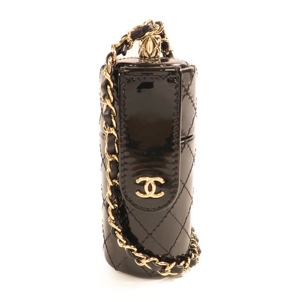 CHANEL CC GHW Chain Shoulder Bag Patent Leather Black v3