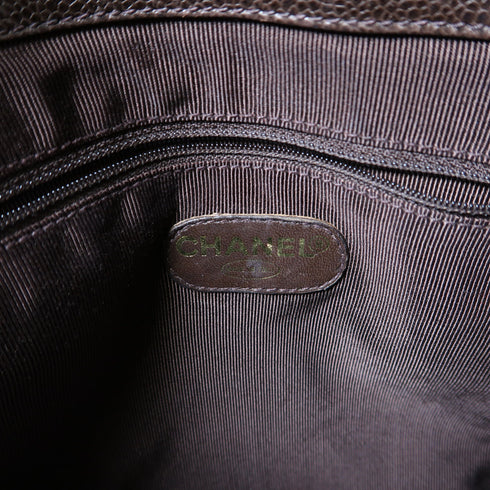 CHANEL CC GHW Shoulder Bag Leather Brown