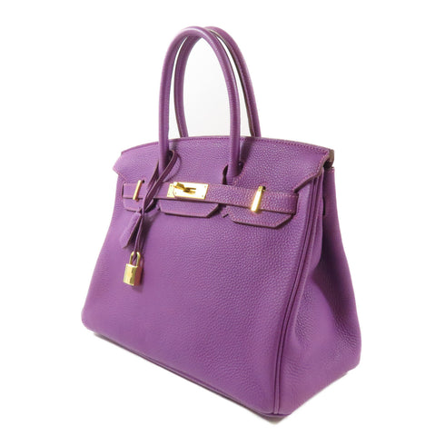 HERMES GHW Birkin 30 Handbag Togo Leather P9 Anemone