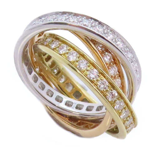 CARTIER Trinity Ring 3Diamond Ring Cartier#43 US#2.5 18K YG 18K WG 18K RG