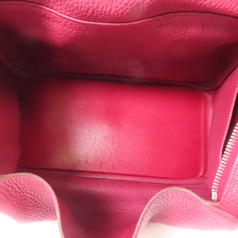 HERMES PHW Lindy 30 2 Way Shoulder Bag Handbag Clemence Leather Red