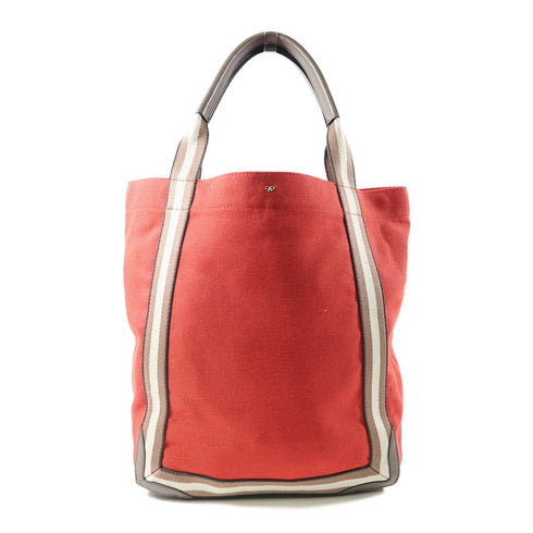 ANYA HINDMARCH Handbag Canvas Red Brown