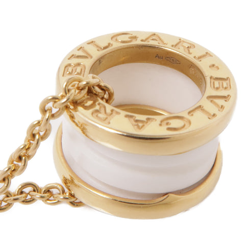 BVLGARI B-Zero 1 Necklace 18K Yellow Gold Ceramic Gold/White