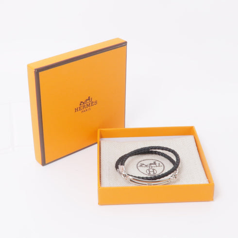 HERMES Roulis Double Tour Bracelet Swift leather Noir Black