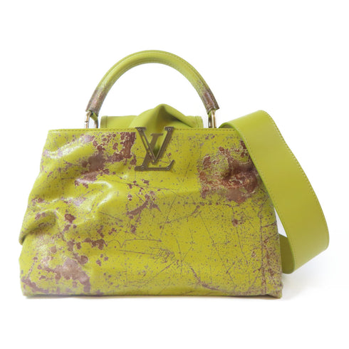 LOUIS VUITTON LV GHW Kennedy Yanko Artycapucines MM 2 Way Bag Calfskin Yellow