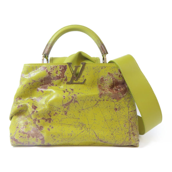 LOUIS VUITTON LV GHW Kennedy Yanko Artycapucines MM 2 Way Bag Calfskin Yellow