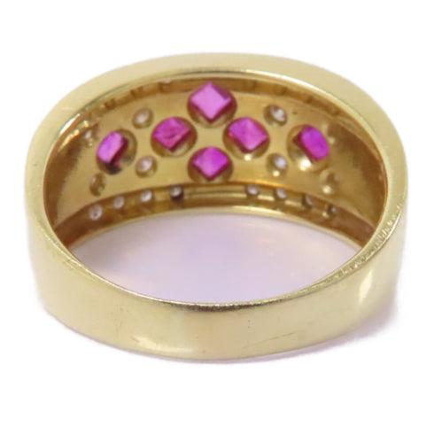 Fine Jewelry 0.70ct Ruby 0.031ct Diamond Ring US#7.25 18K Yellow Gold