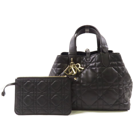 Christian Dior CD Toujours Bag Handbag M28210SHJ Calfskin Leather Black