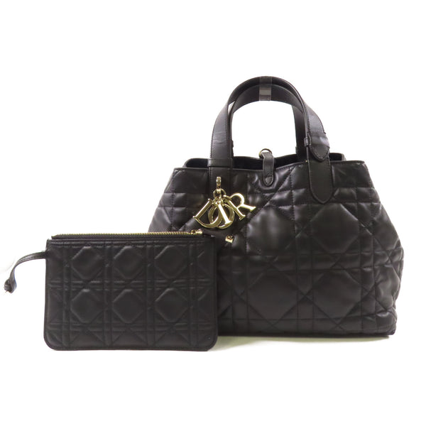 Christian Dior CD Toujours Bag Handbag M28210SHJ Calfskin Leather Black