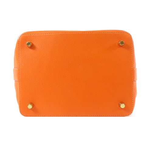 HERMES GHW Tool Box 20 2 Way Shoulder Bag Handbag Evercolor Leather Feu Orange