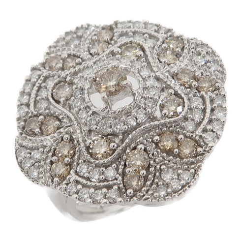 Fine Jewelry Diamond 8.7g Ring 18K White Gold US#6