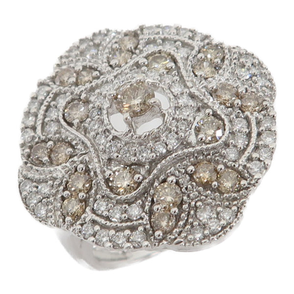 Fine Jewelry Diamond 8.7g Ring 18K White Gold US#6