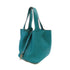 HERMES PHW Picotin MM Tote Bag Handbag Clemence Leather Bleu Paon Greenish Blue