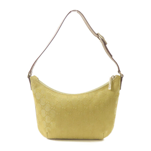 GUCCI GG SHW Shoulder Handbag 005.0813 Canvas Leather Gold