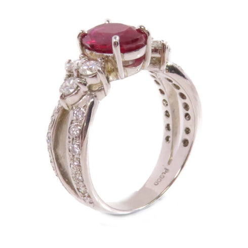 FINE JEWELRY 1.961ct Ruby 0.7ct Diamond Ring PT900 Platinum US#6.25