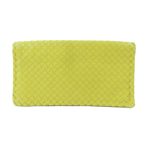 BOTTEGA VENETA BV Clutch Bag Calfskin Leather Yellow