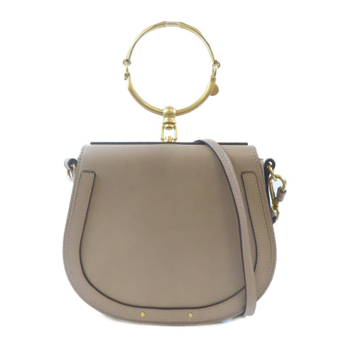 CHLOE GHW Nile Medium 2 Way Shoulder Handbag Leather Gray