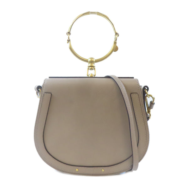 CHLOE GHW Nile Medium 2 Way Shoulder Handbag Leather Gray