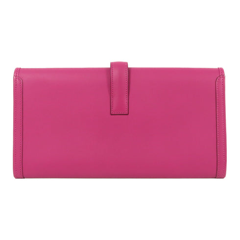 HERMES Jige Elan 29 Clutch Swift Leather Rose Pourpre