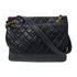 CHANEL CC Vintage Shoulder Bag Lambskin Leather Black