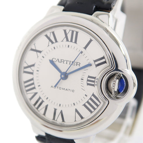 CARTIER Ballon Bleu Automatic Watch W6920085 Stainless Steel/Leather Silver