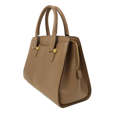 Salvatore Ferragamo GHW 2 Way Shoulder Bag Handbag Calfskin Leather Brown