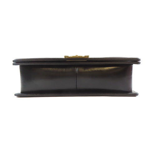 CHANEL Quilted CC GHW Boy Chanel Chain Shoulder Bag Calfskin Leather Black