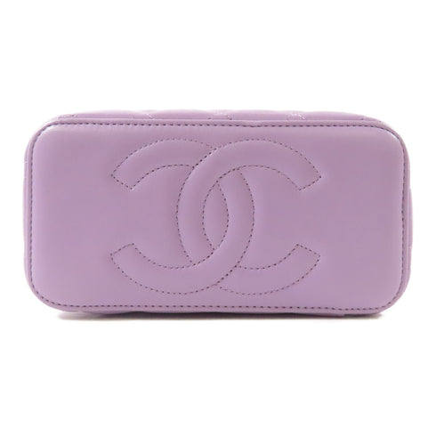 CHANEL GHW Vanity Case 2Way Shoulder Bag Lambskin Leather