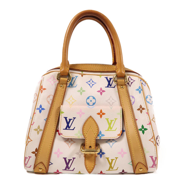 LOUIS VUITTON LV GHW Priscilla Handbag M40096 Monogram Multicolore White
