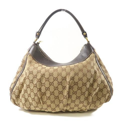 GUCCI GG GHW D Ring Large Handbag 189833 Coated Canvas/Leather Brown