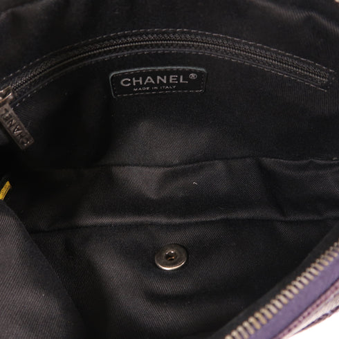 CHANEL CC Chain Shoulder Bag Calfskin Leather Purple