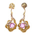 FINE JEWELRY 0.664ct Pink Sapphire 0.08ct Diamond Earrings 18K Yellow Gold
