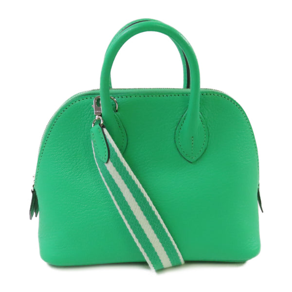 HERMES PHW Mini Bolide 1923 Shoulder Bag Chevre Leather 0Z Vert Comic Green