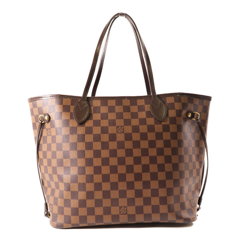 LOUIS VUITTON LV GHW Neverfull MM Shoulder Tote Bag N40599 Damier Ebene Brown