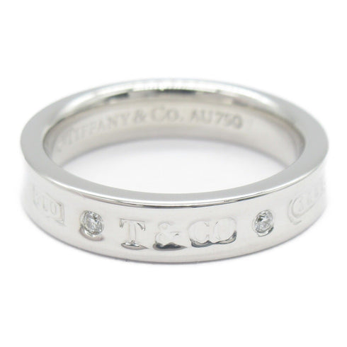 TIFFANY&CO 1837 Narrow 2P Diamond Ring 18K White Gold US#4.75