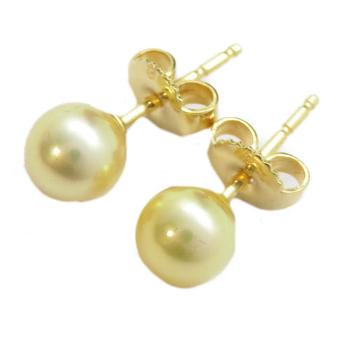 MIKIMOTO Pearl Earrings 18K Yellow Gold