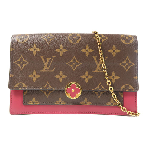 LOUIS VUITTON LV GHW Flore Chain Shoulder Bag M69578 Monogram Brown/Red