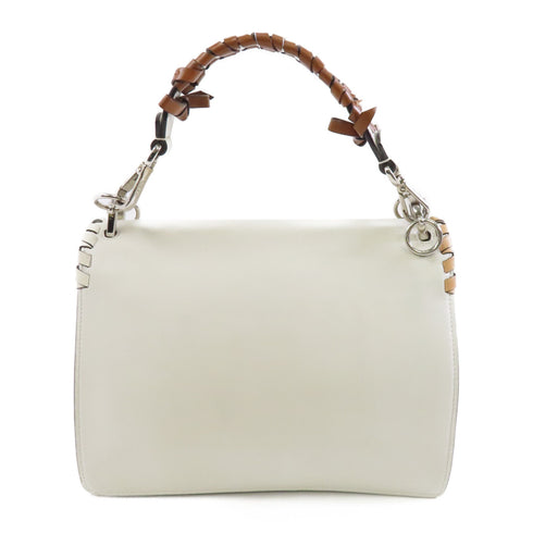 FENDI SHW 2way Shoulder Bag 8BT283.A31D Calfskin Leather White