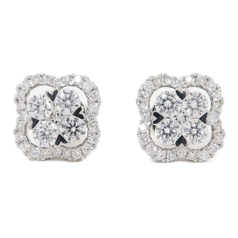 Fine Jewelry 0.71ct Diamond 0.005ct Diamond 3.30g Earrings 18K White Gold