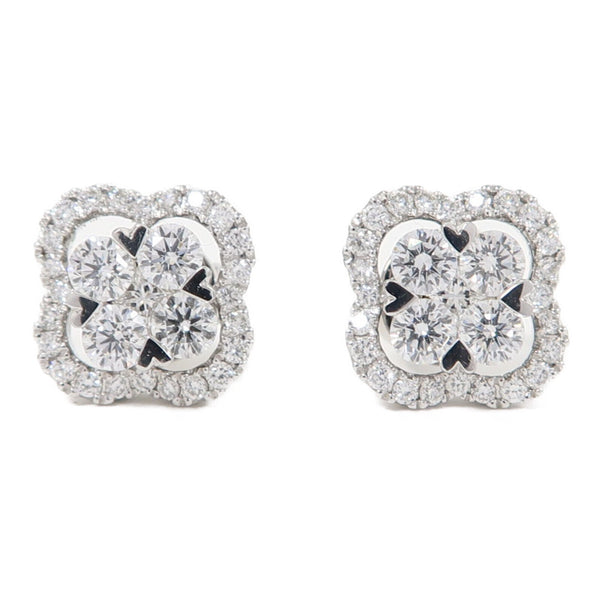 Fine Jewelry 0.71ct Diamond 0.005ct Diamond 3.30g Earrings 18K White Gold