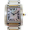 CARTIER Tank Francaise Quartz Watch #2384 18K Gold Stainless Steel Shell Pink