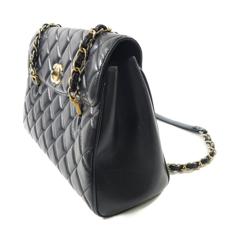 CHANEL CC GHW Shoulder Bag Chain Lambskin Leather Black