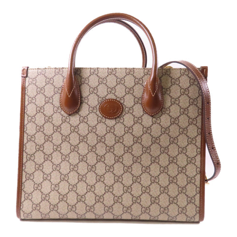 GUCCI GG GHW GG SUPREME Shoulder Bag 2 Way Bag 659983 Coated Canvas Brown