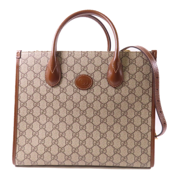 GUCCI GG GHW GG SUPREME Shoulder Bag 2 Way Bag 659983 Coated Canvas Brown