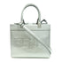 FENDI SHW 2 Way Shoulder Bag 8BH394 Calfskin Leather Silver