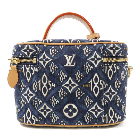 LOUIS VUITTON GHW Since 1854 Vanity NV 2 Way Bag M57403 Monogram Jacquard Blue v1