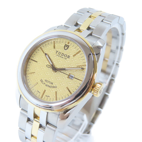 TUDOR Glamor Date Automatic Watch 53003 Stainless Steel 18K Yellow Gold