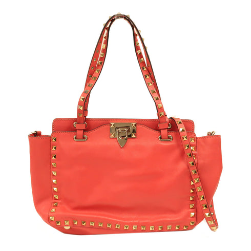 Valentino GHW 2 Way Shoulder Bag Handbag Calfskin Leather Pink